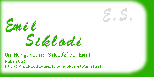 emil siklodi business card